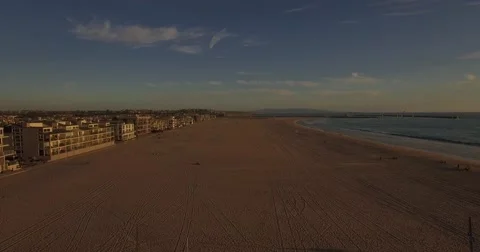 Aerial drone footage from Venice Beach, Los Angeles Stock Footage