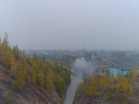 Aerial Drone Footage. View of autumn hills with forests. Stock Footage
