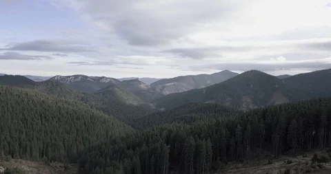 Aerial Drone Footage View: Flight over autumn Romanian Carpathians 4K Stock Footage 128917260