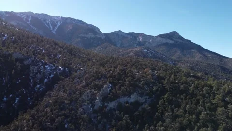 Aerial Drone Forested Mountain Flyover Stock Footage
