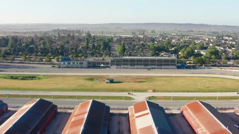 Aerial Drone of Fraser Downs Racetrack in Cloverdale, Surrey, British Columbia Stock Footage 162565964