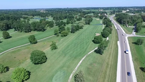Aerial Drone Golf Course Stock Footage 98378967