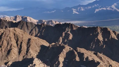 Aerial drone of high cliffs of leh ladakh Stock Footage 293117600