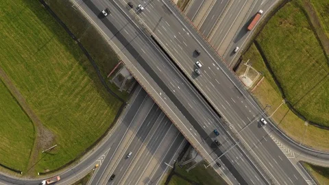 Aerial drone hyper lapse or time lapse video of popular highway of Attiki Odos Stock Footage 109042008