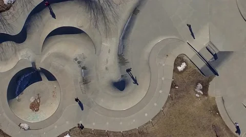 Aerial Drone Hyperlapse Over Skate Park 動画素材 52186008