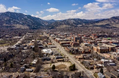 Aerial Drone Hyperlapse Timelapse Boulder Colorado Sunset Stock Footage 106887475