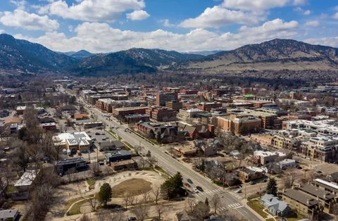 Aerial Drone Hyperlapse Timelapse Boulder Colorado Sunset Stock Footage 106887630