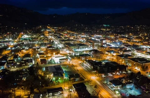 Aerial Drone Hyperlapse Timelapse Boulder Colorado Sunset Stock Footage 106887784