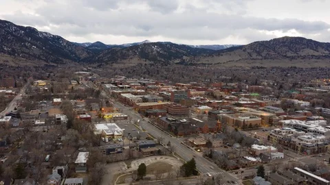 Aerial Drone Hyperlapse Timelapse Boulder Colorado Sunset Stock Footage 106888621