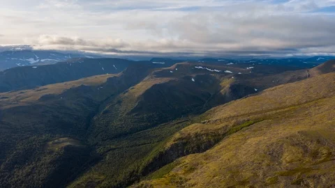 Aerial drone hyperlapse, Ural mountains, Russia Stock Footage 119819469