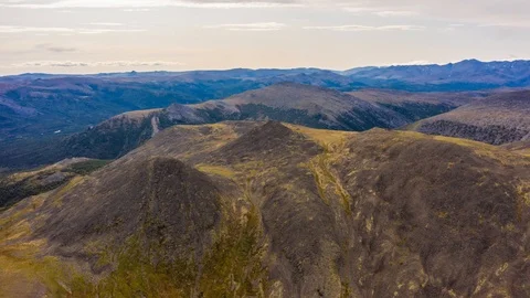 Aerial drone hyperlapse, Ural mountains, Russia Stock Footage 119819532