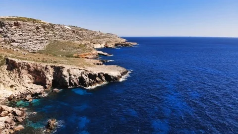 Aerial drone hyperlapse video from Malta, Siggiewi, Ghar Lapsi area on a 動画素材 109474319
