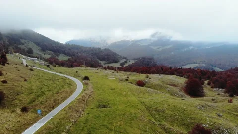 Aerial drone image of the clouds and Mount Baldo. Stock Footage 141901457