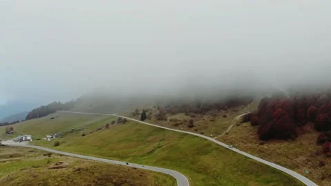 Aerial drone image of the clouds and Mount Baldo. Stock Footage 141901531