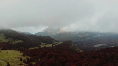 Aerial drone image of the clouds and Mount Baldo. Stock Footage 141901770