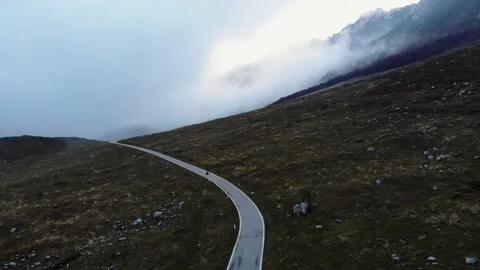 Aerial drone image of the clouds and Mount Baldo. Stock Footage 141902020