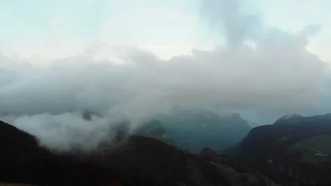 Aerial drone image of the clouds and Mount Baldo. Stock Footage 141902198