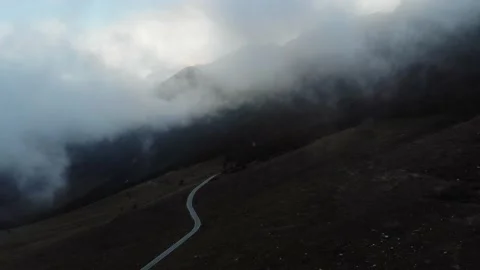 Aerial drone image of the clouds and Mount Baldo. Stock Footage 141902346