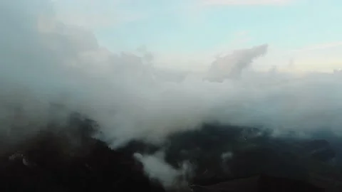 Aerial drone image of the clouds and Mount Baldo. Stock Footage 141902602