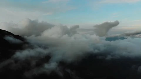 Aerial drone image of the clouds and Mount Baldo. Stock Footage 141902760