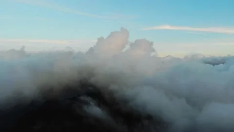 Aerial drone image of the clouds and Mount Baldo. Stock Footage 141903167