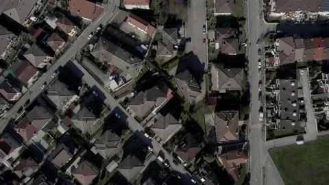Aerial drone image of a small town in northern Italy. Houses, streets and cars. Stock Footage 170293272