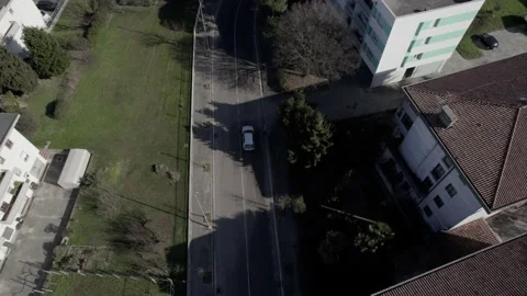 Aerial drone image of a small town in northern Italy. Houses, streets and cars. Stock Footage 170293639