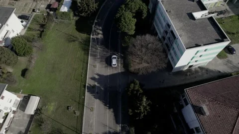 Aerial drone image of a small town in northern Italy. Houses, streets and cars. Stock Footage 170293671