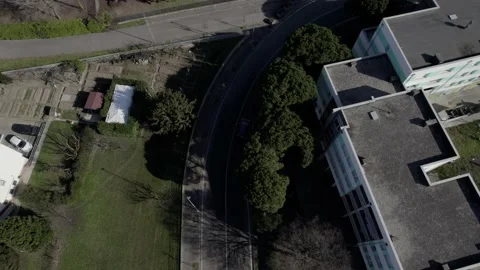 Aerial drone image of a small town in northern Italy. Houses, streets and cars. Stock Footage 170293822