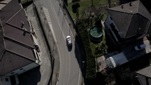 Aerial drone image of a small town in northern Italy. Houses, streets and cars. Stock Footage 170294112