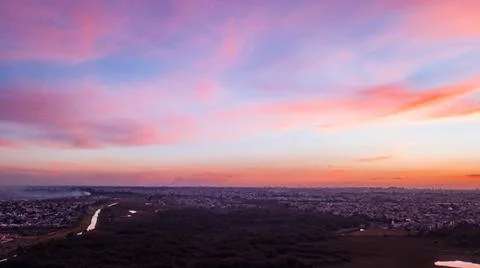 Aerial drone image of sunset Foto stock