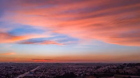 Aerial drone image of sunset Foto stock