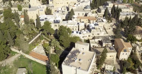 Aerial drone Israel Middle Eastern city Jerusalem  Vídeo Stock 80000331