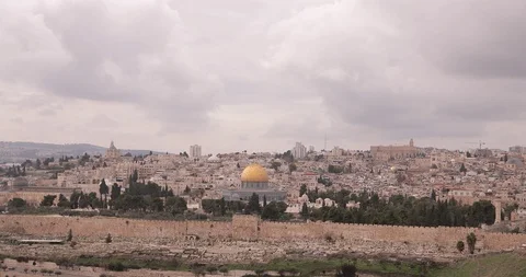 Aerial Drone Israel Middle Eastern City Jerusalem Stock Footage 101345709