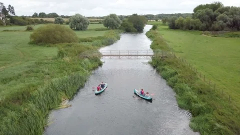 Aerial Drone Kayaking Under Bridge 스톡 동영상 80924018