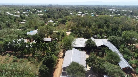 Aerial drone left to right view of Kupang Timor Indonesia Stock Footage 89821079