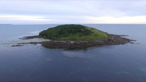 Aerial Drone of Looe Island in Cornwall Stock Footage 145029673