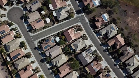 Aerial Drone Looking Down at a Desert City 스톡 동영상 106472002