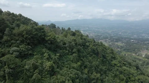 Aerial Drone of Mountain Range with City and Countryside Video stock 326326357