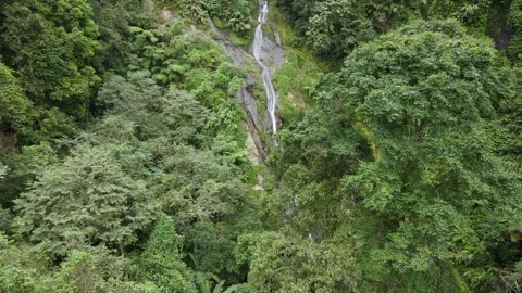 Aerial Drone of Mountain Stream Flowing Through Rocky Hills Stock Footage 326325030