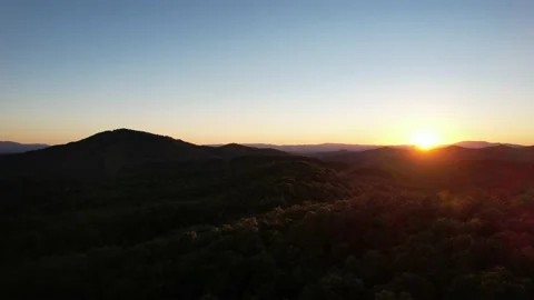 Aerial Drone Mountain Sunset Stock Footage 221112385
