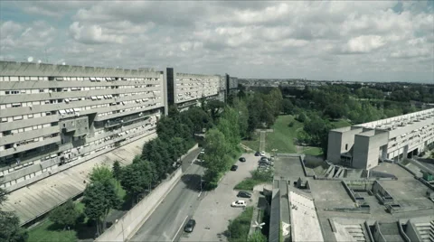 Aerial drone New Corviale. Modern building in a poor neighborhood of Rome. N. Stock Footage 64607289