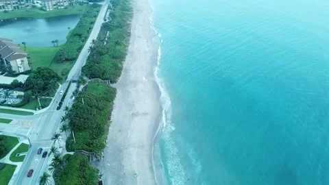 Aerial Drone Ocean Footage 1 (UNCUT, NOT COLOR GRADED) Stock Footage