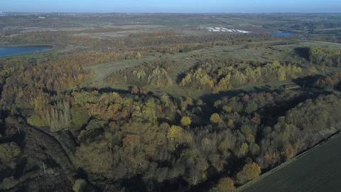 Aerial Drone over forest tree canopy yorkshire Stock-Footage 122584701