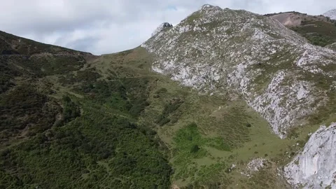 Aerial drone over limestone mountains Stock Footage 158756082
