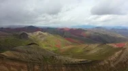 Aerial Drone Panorama Of Breathtaking Red Valley Of Andes Mountains, Peru Stock Footage
