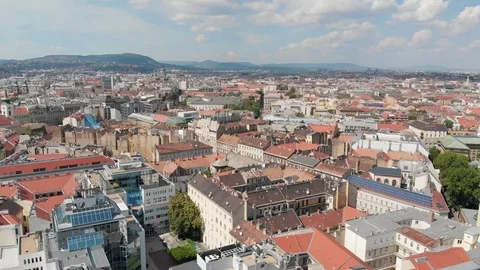 Aerial drone panorama of Budapest Stock Footage