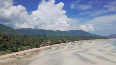 Aerial drone panoramic view at the low tide Stock Footage 134439572