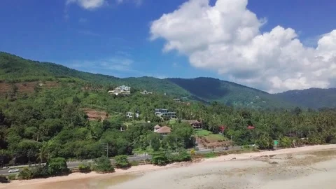 Aerial drone panoramic view at the low tide Stock Footage 134439575