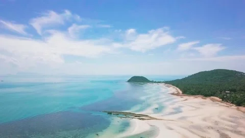 Aerial drone panoramic view at the low tide Stock Footage 134439583
